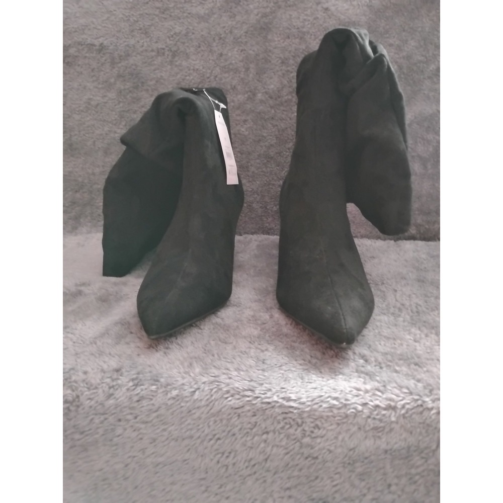 Time And Tru Women's Faux Suede Slouch Boots With Kitten Heels Size 11